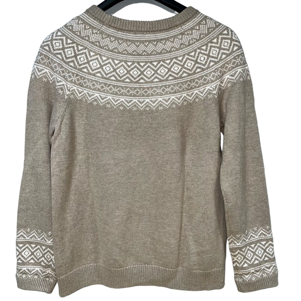 Talbots Fair Isle Mock Turtleneck Sweater Size Large